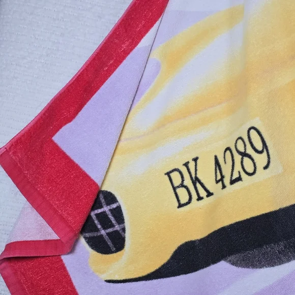 VTG Ferrari Sports Car Print Extra Large Cotton Beach Towel Y2K Retro Sporty XL - Picture 4 of 13